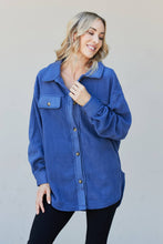 Load image into Gallery viewer, Heimish Full Size Button-Up Shirt Jacket in Denim Blue