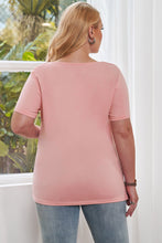 Load image into Gallery viewer, Plus Size Cutout Round Neck Short Sleeve Tee