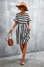 Load image into Gallery viewer, Striped Flounce Sleeve Dress