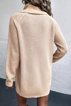 Load image into Gallery viewer, Turtleneck Raglan Sleeve Rib-Knit Dress with Pockets