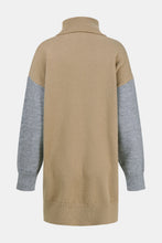 Load image into Gallery viewer, Color Block Turtleneck Sweater Dress