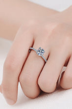 Load image into Gallery viewer, 1 Carat Moissanite Rhodium-Plated Side Stone Ring