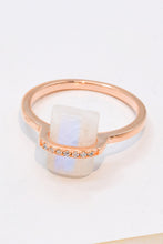 Load image into Gallery viewer, Natural Moonstone Platinum-Plated Ring