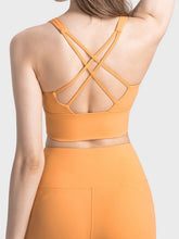 Load image into Gallery viewer, Scoop Neck Crisscross Straps Sports Bra