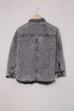 Load image into Gallery viewer, Raw Hem Button Down Denim Jacket with Breast Pockets