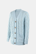 Load image into Gallery viewer, Cable-Knit Button Down V-Neck Cardigan
