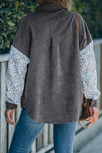 Load image into Gallery viewer, Leopard Corduroy Dropped Shoulder Jacket