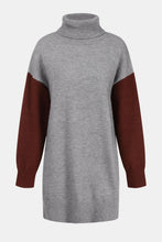 Load image into Gallery viewer, Color Block Turtleneck Sweater Dress