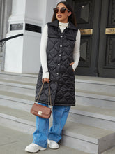 Load image into Gallery viewer, Snap Front Quilted Duster Vest with Pockets