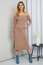 Load image into Gallery viewer, Culture Code Button Detail Off-Shoulder Sweater Dress