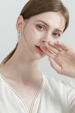 Load image into Gallery viewer, Moissanite 925 Sterling Silver Huggie Earrings with Chain