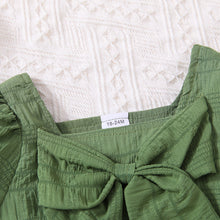 Load image into Gallery viewer, Kids Textured Bow Detail Top and Belted Shorts Set