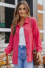 Load image into Gallery viewer, Waffle-Knit Collared Neck Dropped Shoulder Shirt