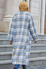 Load image into Gallery viewer, Plaid Button Front Longline Coat