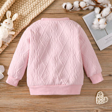 Load image into Gallery viewer, Girls Textured Long Sleeve Round Neck Sweatshirt