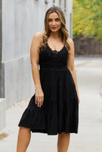 Load image into Gallery viewer, White Birch Full Size Metallic Crochet Lace Detail Midi Dress