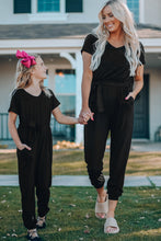 Load image into Gallery viewer, Girls Belted Jogger Jumpsuit with Side Pockets