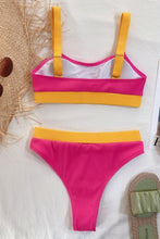 Load image into Gallery viewer, Color Block Scoop Neck Bikini Set