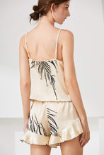 Load image into Gallery viewer, Satin Cami, Ruffle Hem Shorts Pajama Set