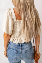 Load image into Gallery viewer, Smocked Frill Trim Peplum Top