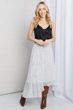 Load image into Gallery viewer, Zenana Polka Dot Ruffle Hem Midi Skirt in Ivory/Black