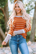 Load image into Gallery viewer, Striped Round Neck Rib-Knit Top