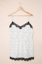 Load image into Gallery viewer, Plus Size Polka Dot Lace Trim Babydoll Cami