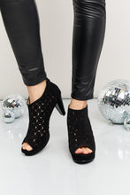 Load image into Gallery viewer, Forever Link Peep Toe Ankle Boots in Black