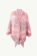 Load image into Gallery viewer, Heathered Open Front Fringed Poncho