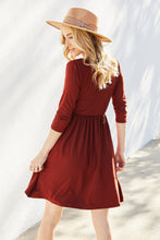 Load image into Gallery viewer, Zenana Three-Quarter Sleeve Surplice Dress with Pockets