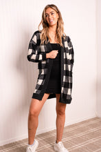 Load image into Gallery viewer, Heimish Full Size Plaid Open Front Dropped Shoulder Top