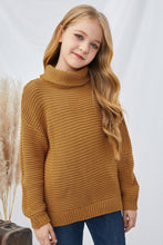 Load image into Gallery viewer, Girls Dropped Shoulder Turtleneck Sweater