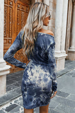 Load image into Gallery viewer, Tie-Dye Ruched Tulip Hem Dress