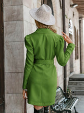 Load image into Gallery viewer, Double-Breasted Belted Puff Sleeve Blazer Dress