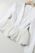 Load image into Gallery viewer, GAWQO Bubble Hem V-Neck Blazer