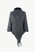 Load image into Gallery viewer, Heathered Dolman Sleeve Fringed Poncho