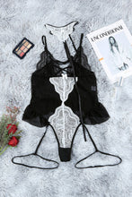 Load image into Gallery viewer, Lace Contrast Ruffled Teddy Lingerie