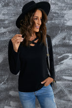 Load image into Gallery viewer, Crisscross V-Neck Rib-Knit Top