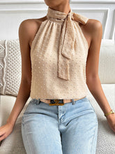 Load image into Gallery viewer, Swiss Dot Grecian Neck Tank