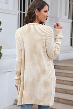 Load image into Gallery viewer, Open Front Dropped Shoulder Pocket Longline Cardigan