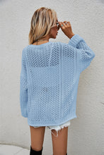 Load image into Gallery viewer, Openwork V-Neck Dropped Shoulder Cardigan
