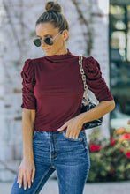 Load image into Gallery viewer, Half Puff Sleeve Lettuce Trim Top