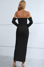 Load image into Gallery viewer, Off-Shoulder Cutout Front Split Dress