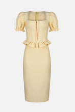 Load image into Gallery viewer, Ruffled Puff Sleeve Bandage Dress