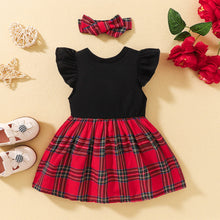 Load image into Gallery viewer, Plaid Bow Detail Round Neck Dress