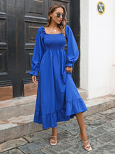 Load image into Gallery viewer, Smocked Ruffle Hem Flounce Sleeve Dress