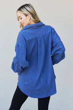 Load image into Gallery viewer, Heimish Full Size Button-Up Shirt Jacket in Denim Blue