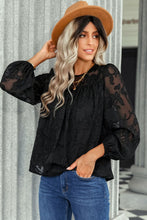 Load image into Gallery viewer, Floral Applique Puff Sleeve Blouse