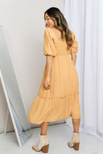 Load image into Gallery viewer, Gilli Smocked Puff Sleeve Frill Trim Midi Dress