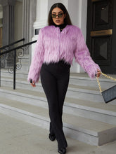 Load image into Gallery viewer, Open Front Faux Fur Cropped Jacket
